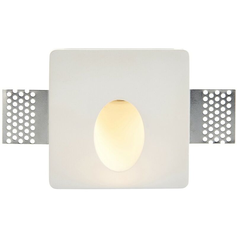 Saxby Zeke - Recessed Wall Light Trimless Square 1.5W White Plaster