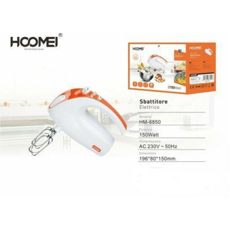 Sbattitore Elettrico Frullatore Impastatore 150 Watt 5 Velocita' Hoomei Hm-6850
