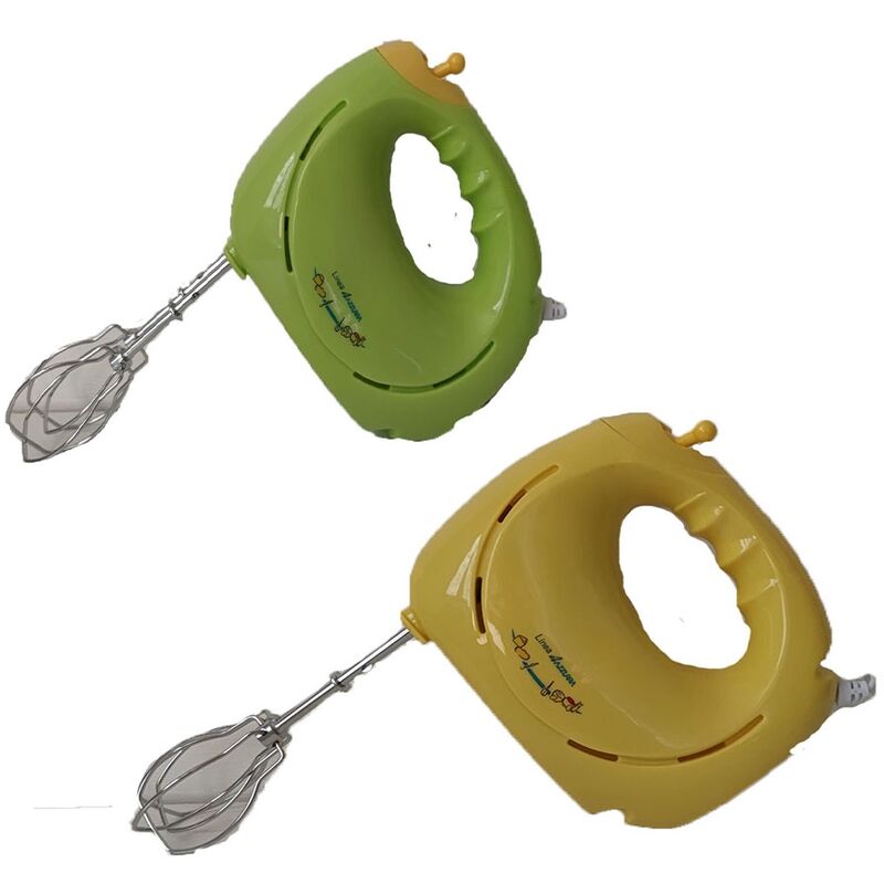 Image of Sbattitore elettrico fruste in acciaio 5 velocità per montare dolci panna crema in verde o giallo 180w - colorigenerali: verde