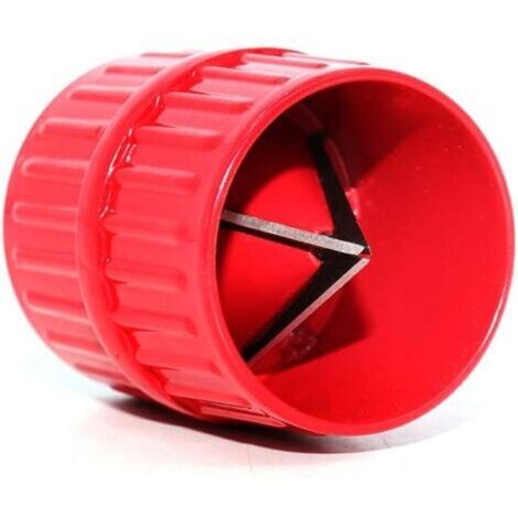 Sbavatore per tubi con lame in acciaio temprato, strumento di smussatura rotondo resistente, in plastica, rosso