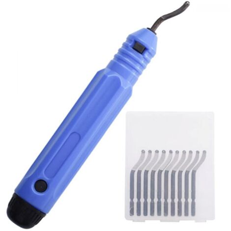 Sbavatrice manuale, con lame rotanti a 360° e 10 lame metalliche (blu)