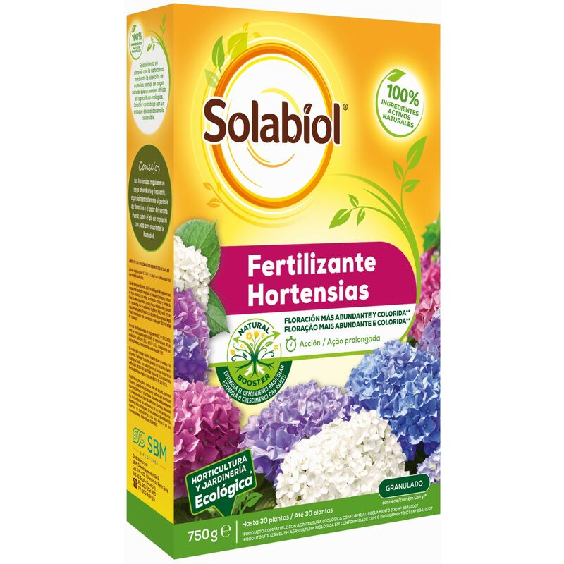 

Solabiol Fertilizante granulado para hortensias 750gr - SBM