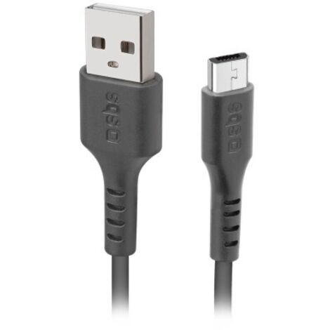 SBS 1m USB2.0/MicroUSB câble USB USB A Micro-USB A Noir