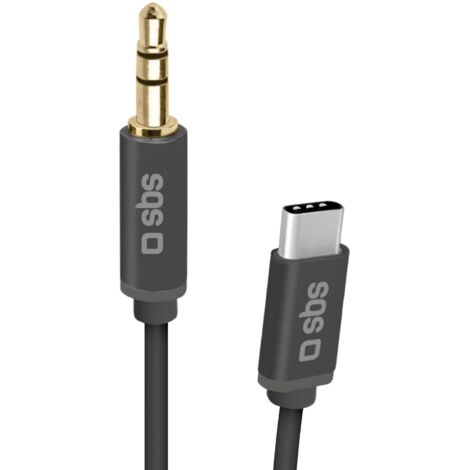 SBS Adattatore Con Connettori Usb-C E Jack 3.5 Mm, Lunghezza 1 Metro, Colore Nero