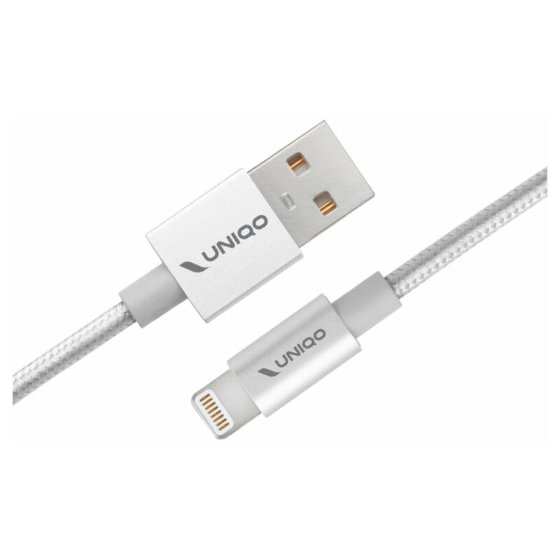 

Cable usb uniqo usb 2.0 a lightning 1m blanco trenzado