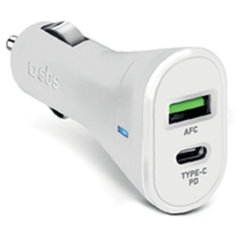 SBS Car charger 12/24 V Type-C PD 20W + 1 USB 2,1 A, white color (TECRPD20W)