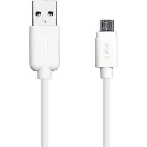 SBS Cavo Dati E Ricarica Con Connettori Usb 2.0 E Micro Usb, Lunghezza 1 Mt, Colore Bianco