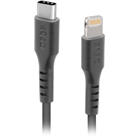 SBS Cavo Per Ricarica E Trasferimento Dati Con Connettori Usb-C - Lightning  Nero 100 Cm
