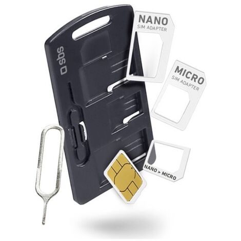 SBS Kit Di Adattatori Per Sim Per Cellulari E Smartphone Nano/Micro-Sim Micro/Normal-Sim Nano/Normal-Sim