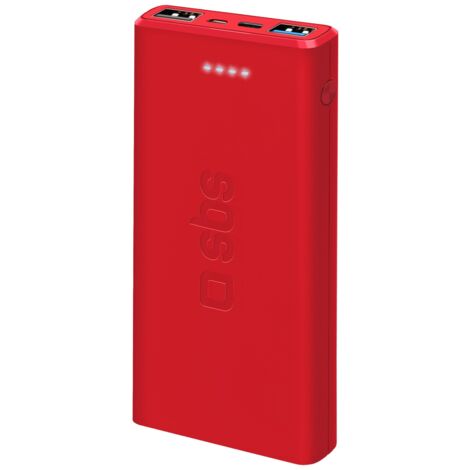 SBS Power Bank  Ricarica Rapida Fino A 4 Volte Consecutive Rosse