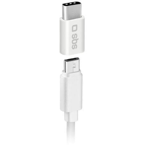 SBS TEADAPTC changeur de genre de câble USB Type-C 2.0 USB Micro-B Blanc