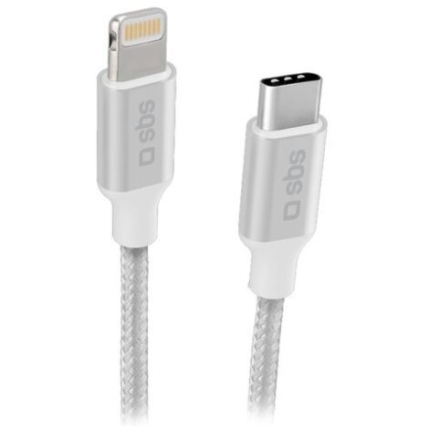 SBS TECABLELIGTC1BW cavo Lightning 1 m Argento