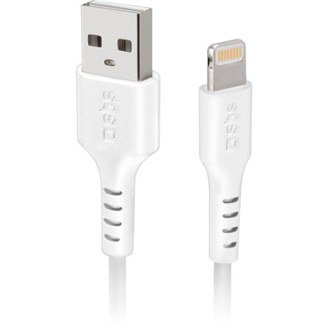 SBS TECABLEUSBIP589W câble Lightning 1 m Blanc