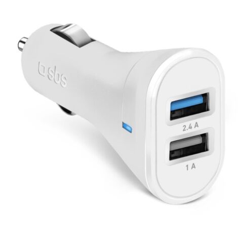 SBS TECR2USB24AWFAST cargador de dispositivo móvil Smartphone, Tableta Blanco Encendedor de cigarrillos Carga rápida Auto
