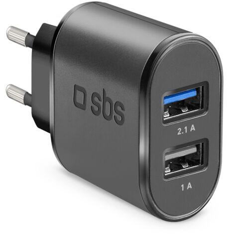 SBS TETR2USB21AFAST chargeur d'appareils mobiles Universel Noir Secteur Charge rapide Intérieure