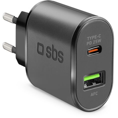 SBS TETRPD25W chargeur d'appareils mobiles Smartphone, Tablette Noir Secteur Charge rapide Intérieure