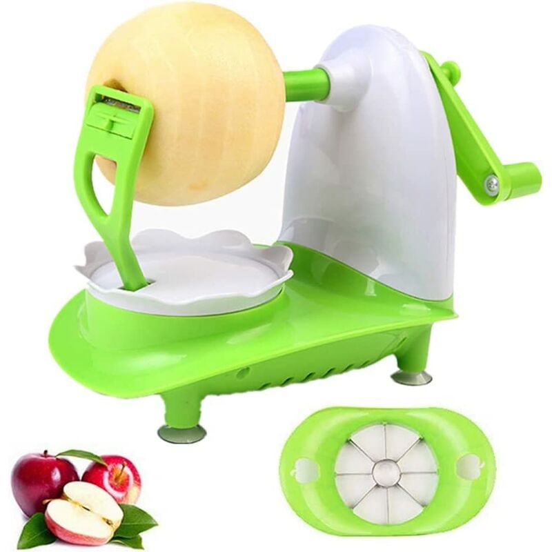 Sbucciatore per mele a ventosa e affettatrice per