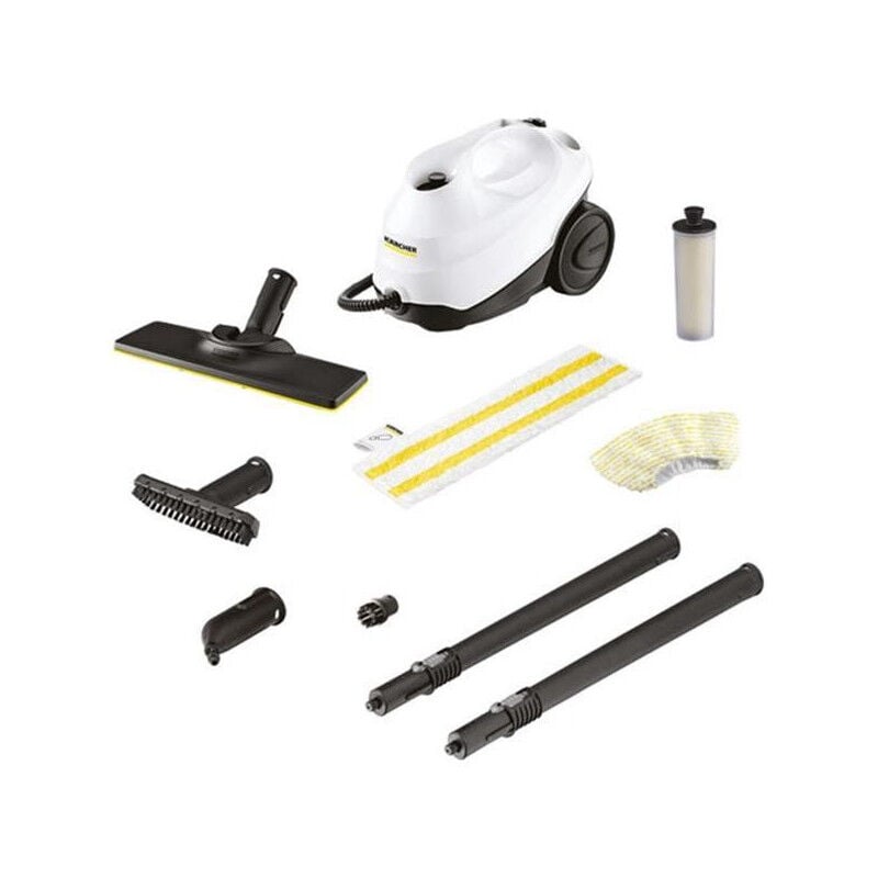Karcher - Nettoyeur Vapeur sc 3 Easyfix blanc, 3,5 bars de pression, chauffe ultra rapide 30 sec, 1900 w, réservoir 1l, cartouche détartrante