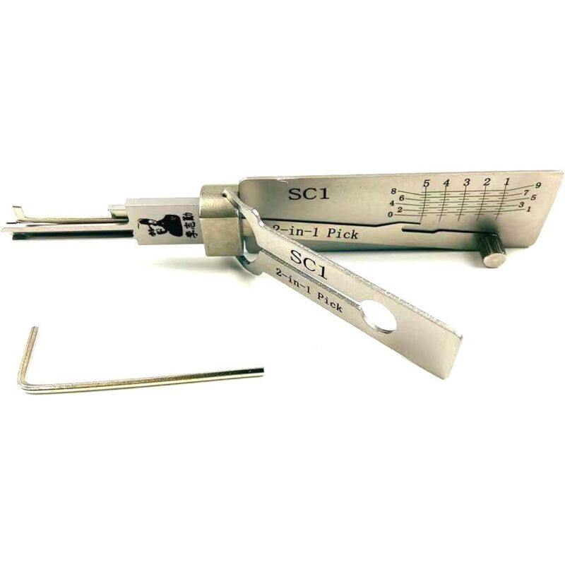 SC1 LiShi Tools 2 en 1 Herramientas profesionales para abrir cerraduras de cerrajería SC1 LiShi Decord and Pick Set