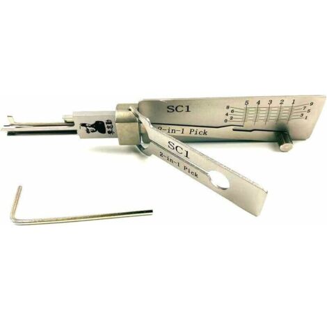 SC1 LiShi Tools 2 en 1 Outils de crochetage de serrure pour serrurier professionnel SC1 LiShi Decord et Pick Set
