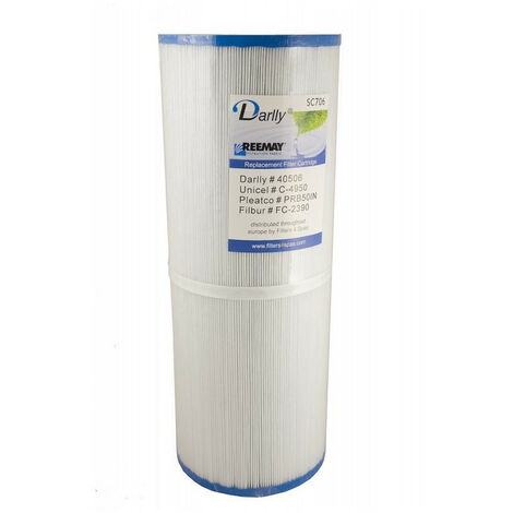 SC706 Filtre spa pour système de filtration eau – Hauteur 340 mm – Diamètre 130 mm – Zone de filtre 4.65 m² – Darlly