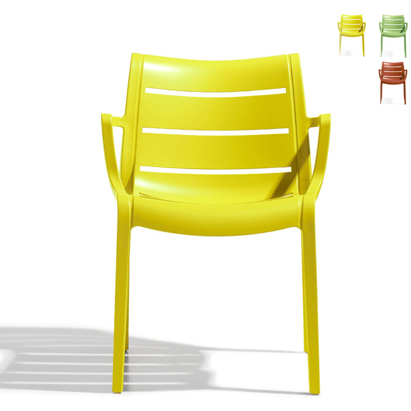 

Scab Sunset silla para bar,jardín y cocina de diseño moderno con reposabrazos | Amarillo