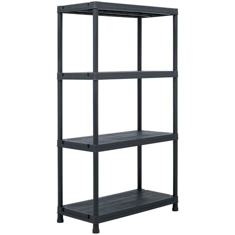 vidaXL 1/2/5x Scaffale Nero in Plastica Componibile con Ripiani Misure Diverse