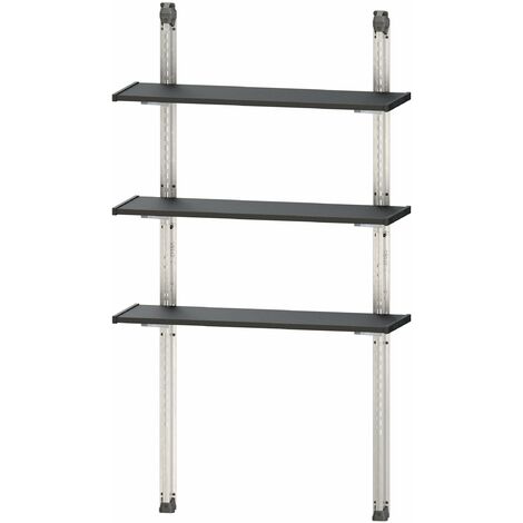 Scaffalatura 3 Ripiani per Casetta da Giardino 97x30 cm Altezza RegolabileStruttura in MetalloKeter Shelving Kit 100