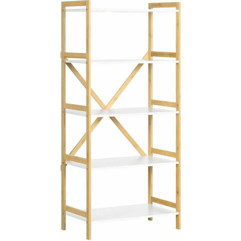 Scaffalatura a 5 Piani 70x37,5x150 cm in Bamboo e