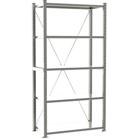 Scaffalatura da officina a 5 piani - Starter bay - 2000x1000x500 - Carico mass. Per livello 150kg - RAYADC/STA/1050/D