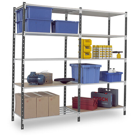 Scaffalatura da officina a 5 piani - Vano di avviamento - 2000x1500x800 - Carico mass. 117 kg/livello - RAYFLI/1580/5N/D