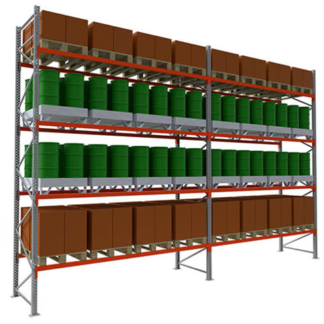 Scaffalatura grande per pallet 4 piani - Modulo di partenza: 5000x3600x1100mm - RAYOPAL/4N/5036/D