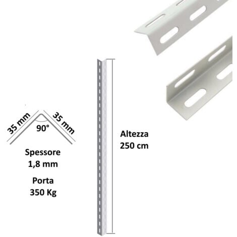 SCAFFALATURA in metallo COMPONIBILE varie misure e portate tipo pesante con rinforzo - Componente: Montante Altezza cm 250