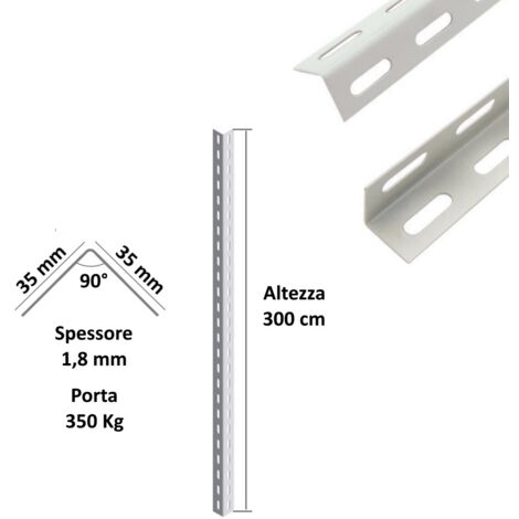 SCAFFALATURA in metallo COMPONIBILE varie misure e portate tipo pesante con rinforzo - Componente: Montante Altezza cm 300