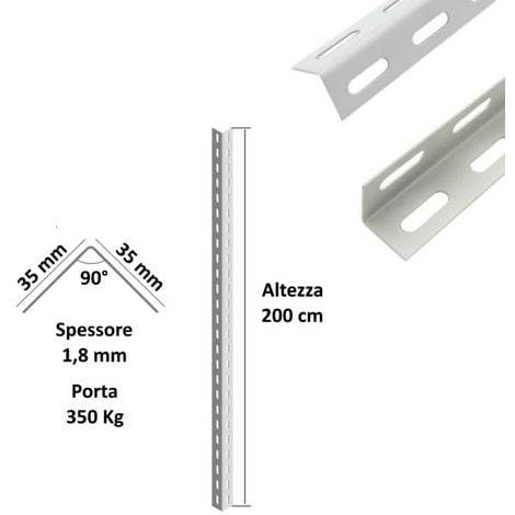 SCAFFALATURA in metallo COMPONIBILE varie misure e portate tipo pesante con rinforzo - MONTANTE ANGOLARE 200 cm