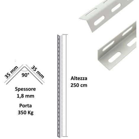 SCAFFALATURA in metallo COMPONIBILE varie misure e portate tipo pesante con rinforzo - MONTANTE ANGOLARE 250 cm