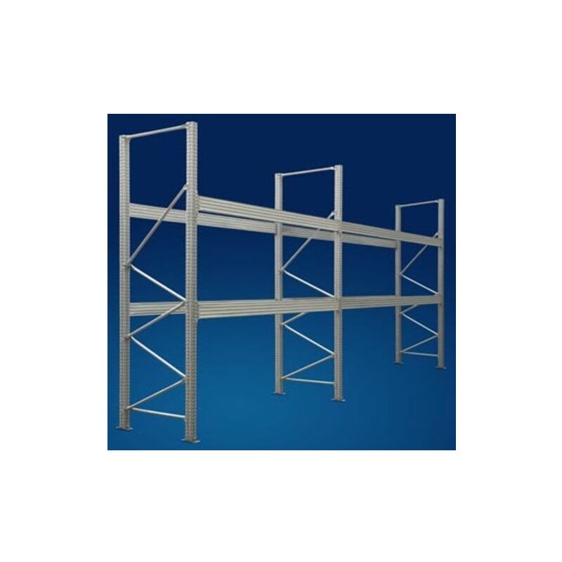 Image of Scaffalatura industriale portapallet lunghezza 5,75 metri , altezza 300 cm PROF.100 cm con 2 livelli di carico - portata pesante