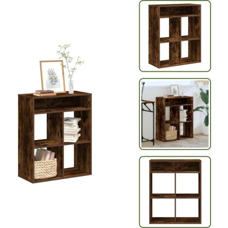 Scaffalatura per collezioni - vidaXL Libreria Rovere Fumo 66x31x80 cm in Legno Multistrato - Libreria con piano pratico
