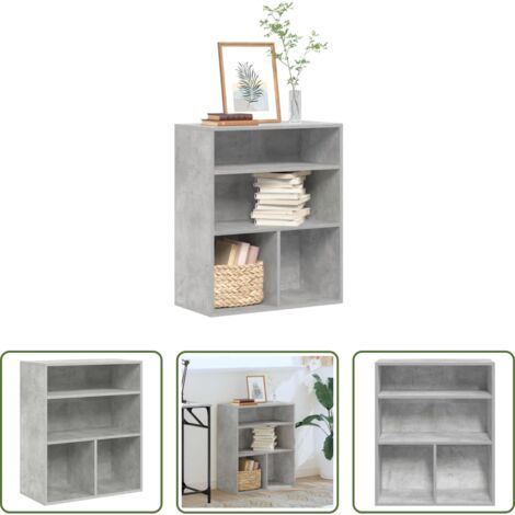 Scaffalatura per libri -  Libreria Grigio Cemento 60x30x71,5 cm in Legno Multistrato