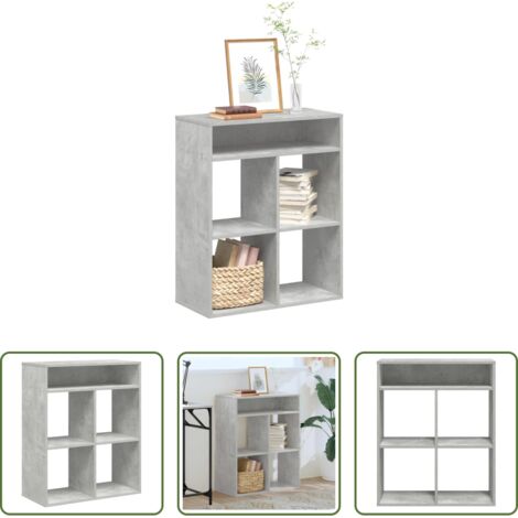 Scaffalatura per libri -  Libreria Grigio Cemento 66x31x80 cm in Legno Multistrato