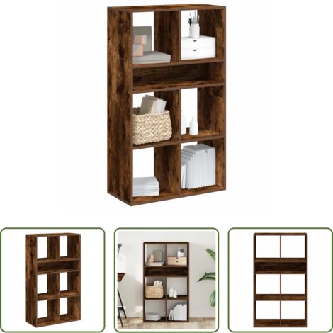 Scaffalatura per libri -  Libreria Rovere Fumo 66x31x112 cm in Legno Multistrato