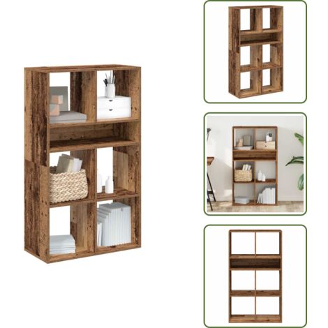 Scaffalatura per libri - vidaXL Libreria Legno Antico 66x31x112 cm in Legno Multistrato - Mobile in legno