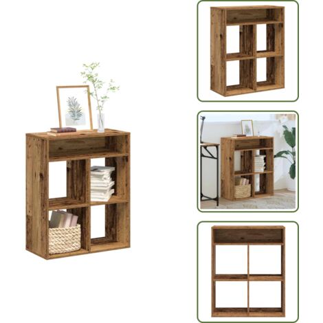 Scaffalatura per libri - vidaXL Libreria Legno Antico 66x31x80 cm in Legno Multistrato - Mobile in legno