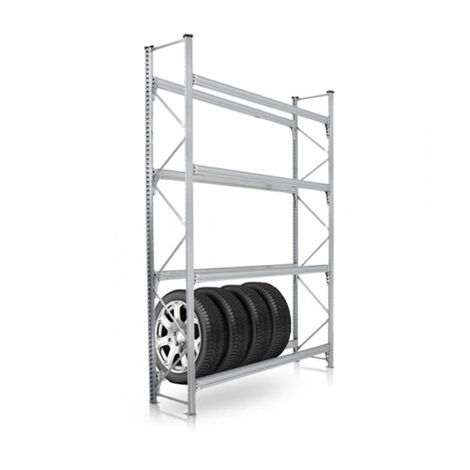 Scaffalatura per pneumatici piccola a 4 livelli - Modulo di partenza: hxlxp: 2750x1000x400mm - RAYOPN/P4N/2710/D