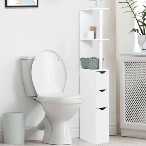 Acquista Scaffale per WC a 3 livelli in metallo per bagno, portasciugamani,  armadietto per WC, scaffale per bagno, salvaspazio, supporto per organizer,  50x25x166 cm
