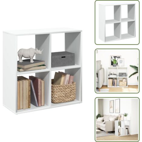 Scaffalatura - vidaXL Libreria divisoria bianca 69,5x29x69,5 cm in legno ingegnerizzato - Spazio di archiviazione