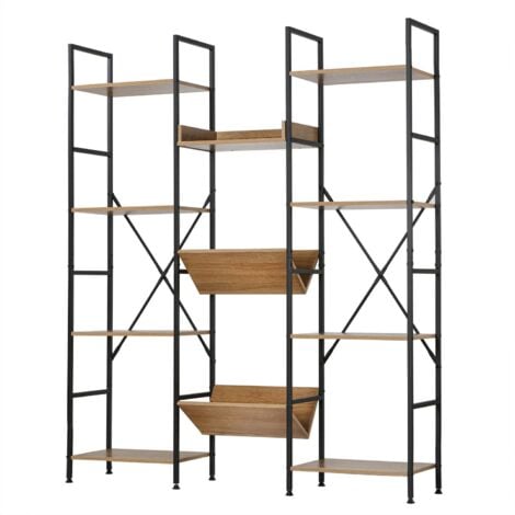 Scaffale 11 Livelli Stile Industriale - L125 x A150 cm