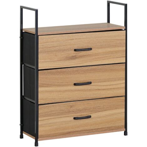CALICOSY Scaffale 3 cassetti frontali in legno decorativo - L60 cm