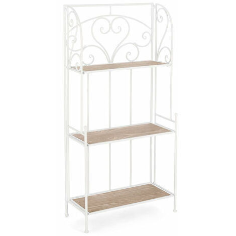 Scaffale 3 Ripiani 60x28x127 cm in Acciaio Guenda Bianco