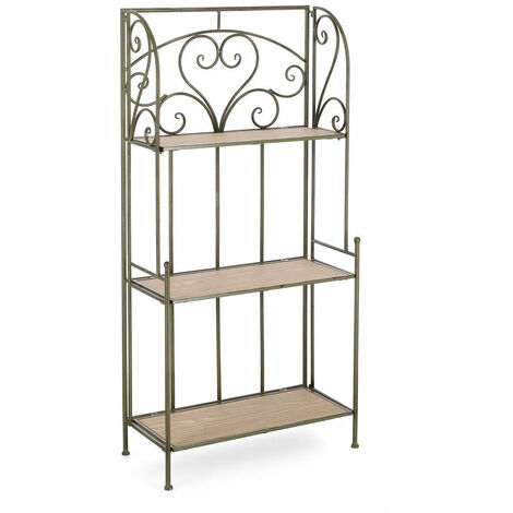 Scaffale 3 Ripiani 60x28x127 cm in Acciaio Guenda Verde Scuro
